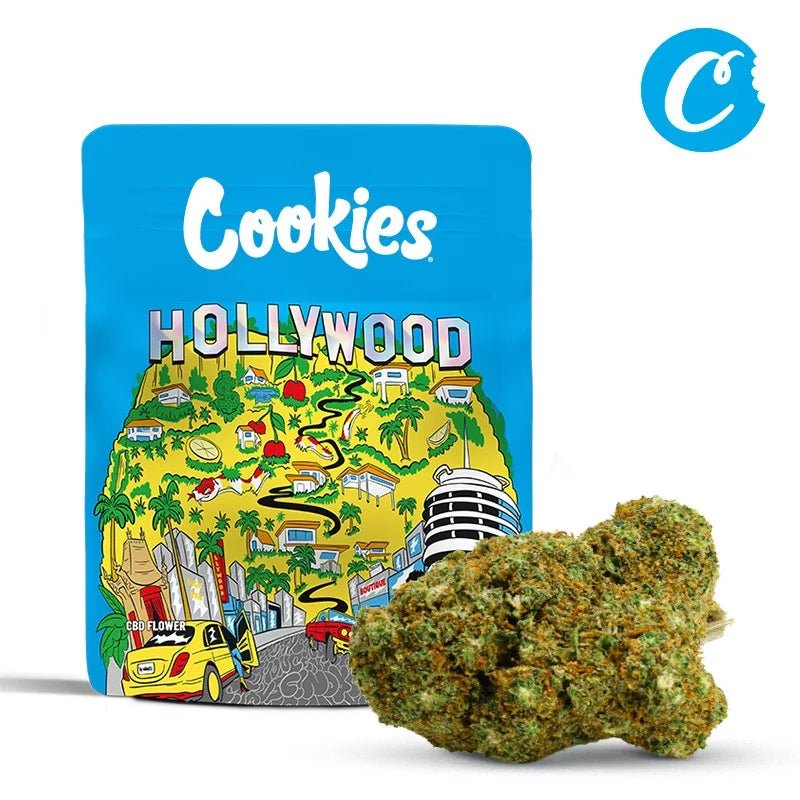 Fleur CBD Hollywood Cookies – arômes fruités et citronnés, culture indoor premium, relaxation douce.