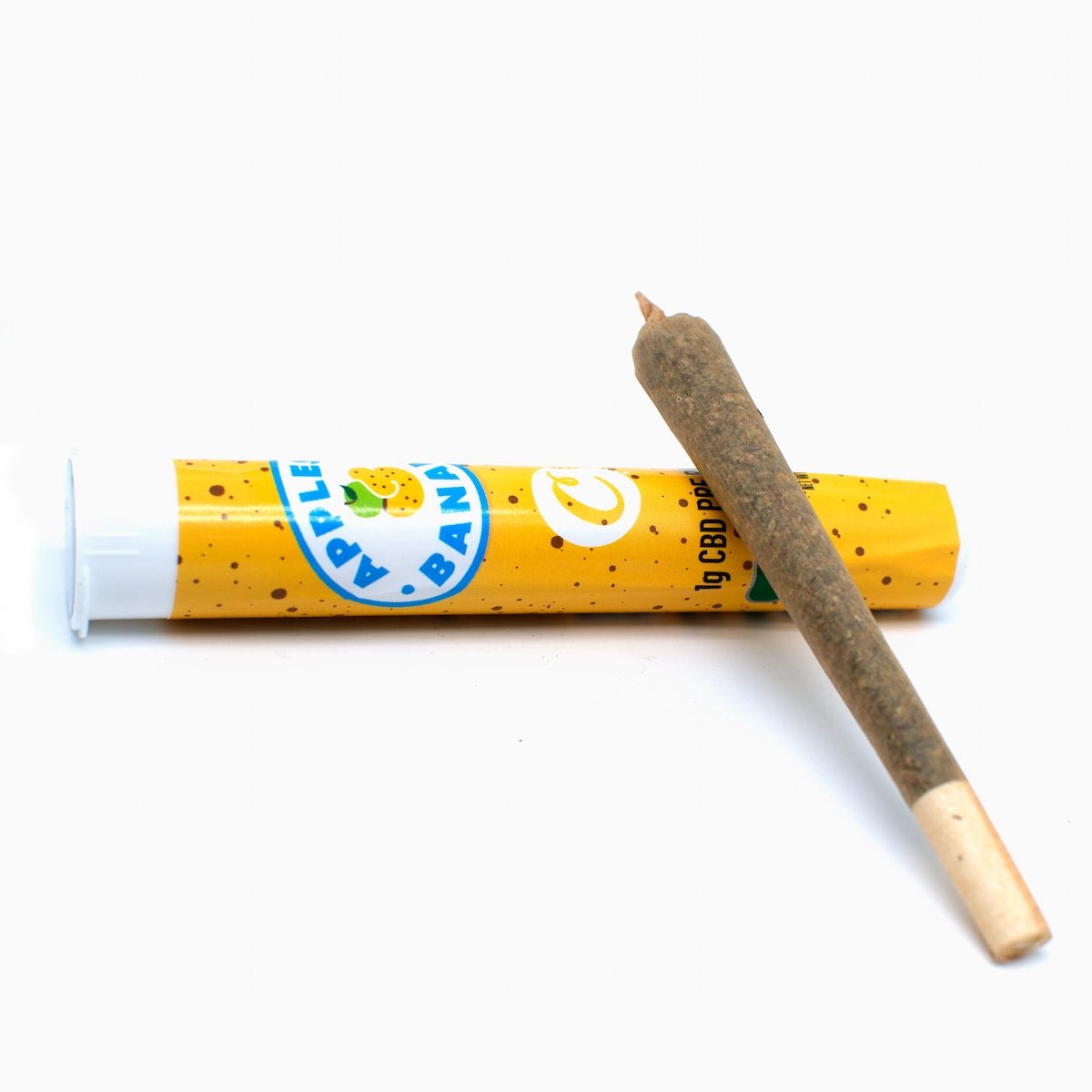 Pré-roll CBD Apples and Bananas de COOKIES, saveurs fruitées pomme et banane, roulé premium relaxant.