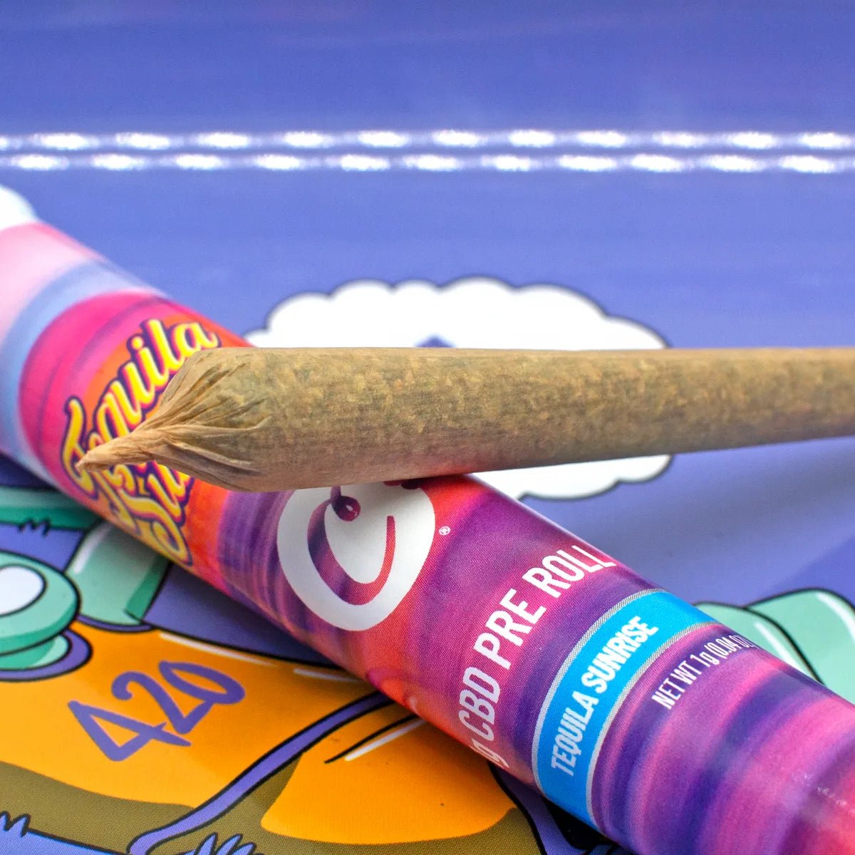 Pré-Roll CBD Tequila Sunrise – Cookies, fleurs hydroponiques, arômes mentholés et fruités, relaxation haut de gamme. photo2