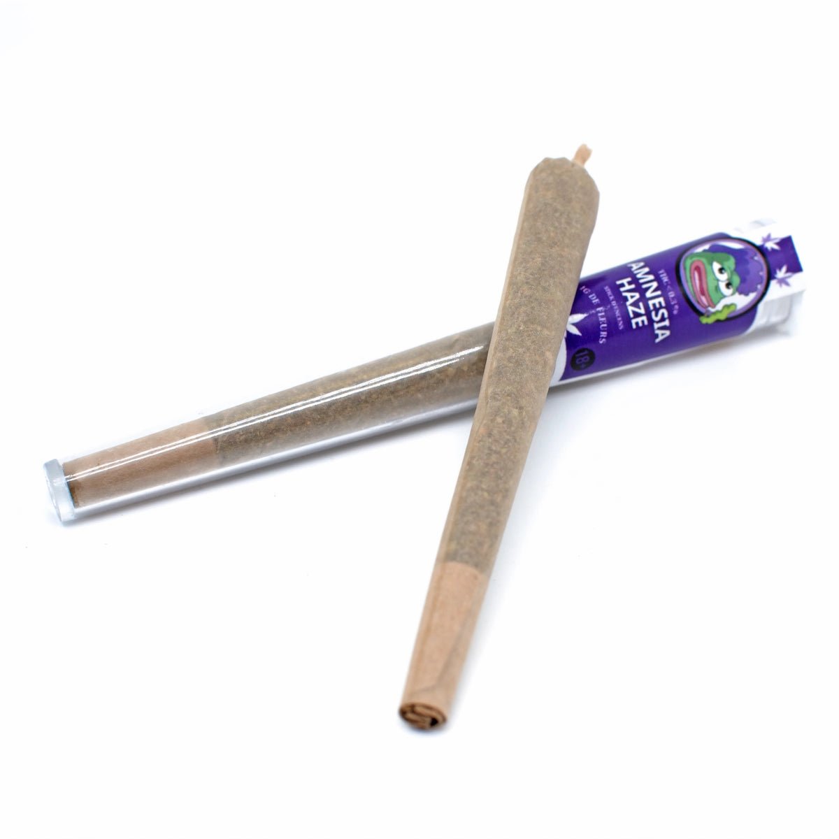 Pré-Roll CBD Amnesia Haze – prêt à fumer, arômes d’agrumes et terreux, détente rapide et naturelle.