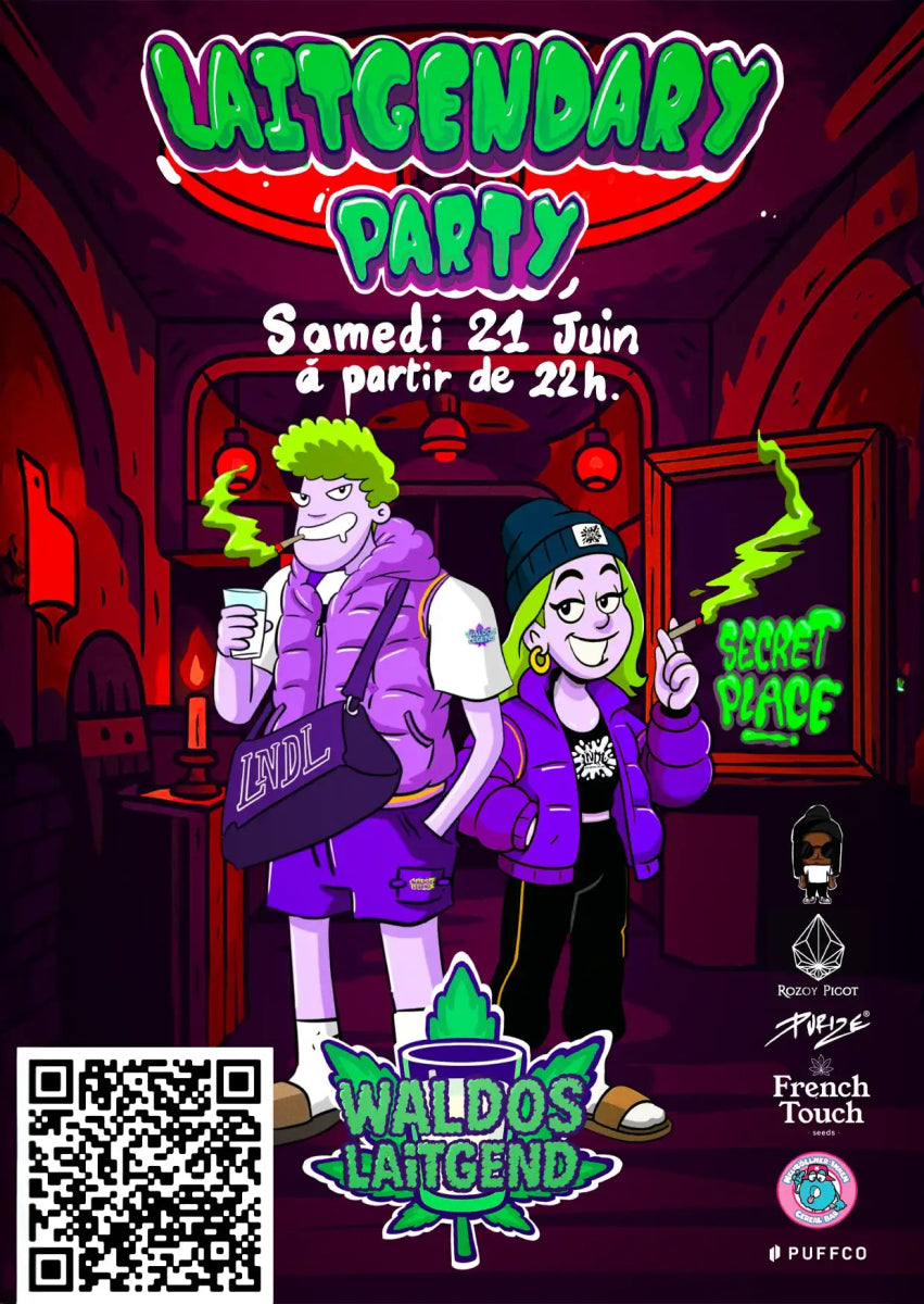 Affiche promotionnelle de Waldos Legend pour la Mary Jane Berlin Closing Party â billet d'entrĂ©e gĂ©nĂ©rale. FRANCAIS