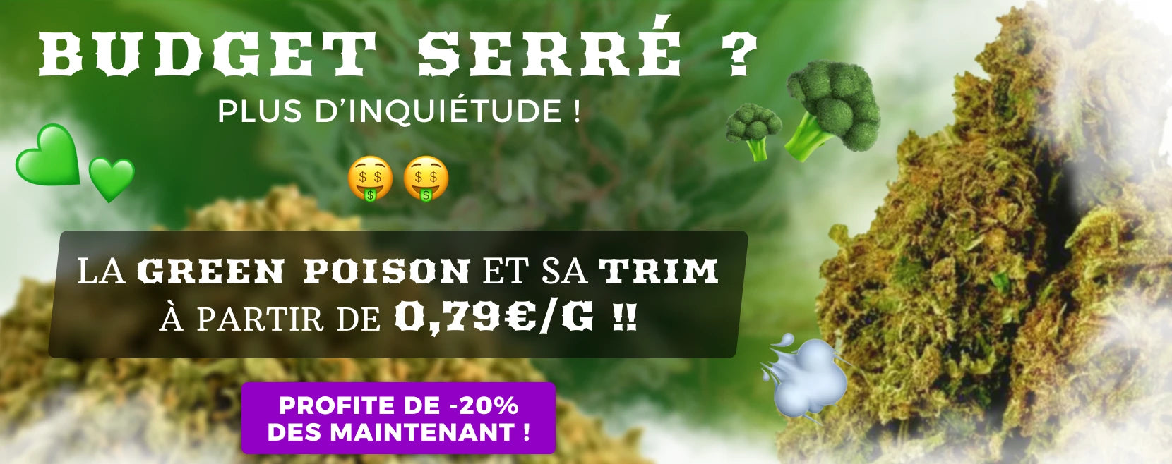 Bannière Green Poison, proposant des prix à partir de 0.79€/G.